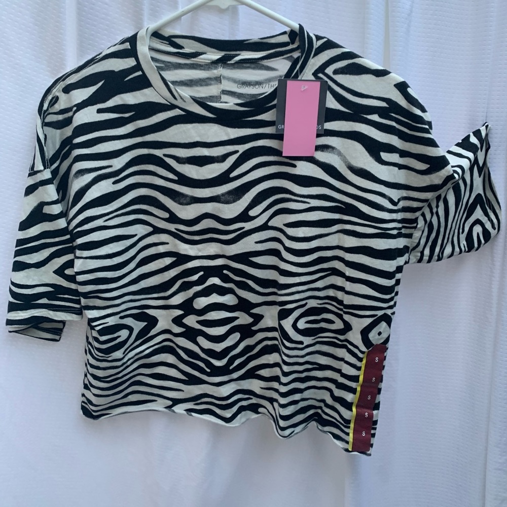 Greyson Thread women’s crop top size Small zebra